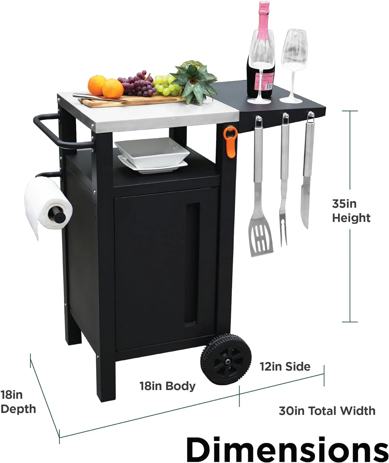 Outdoor Grill Cart with Storage - Modular BBQ Cart