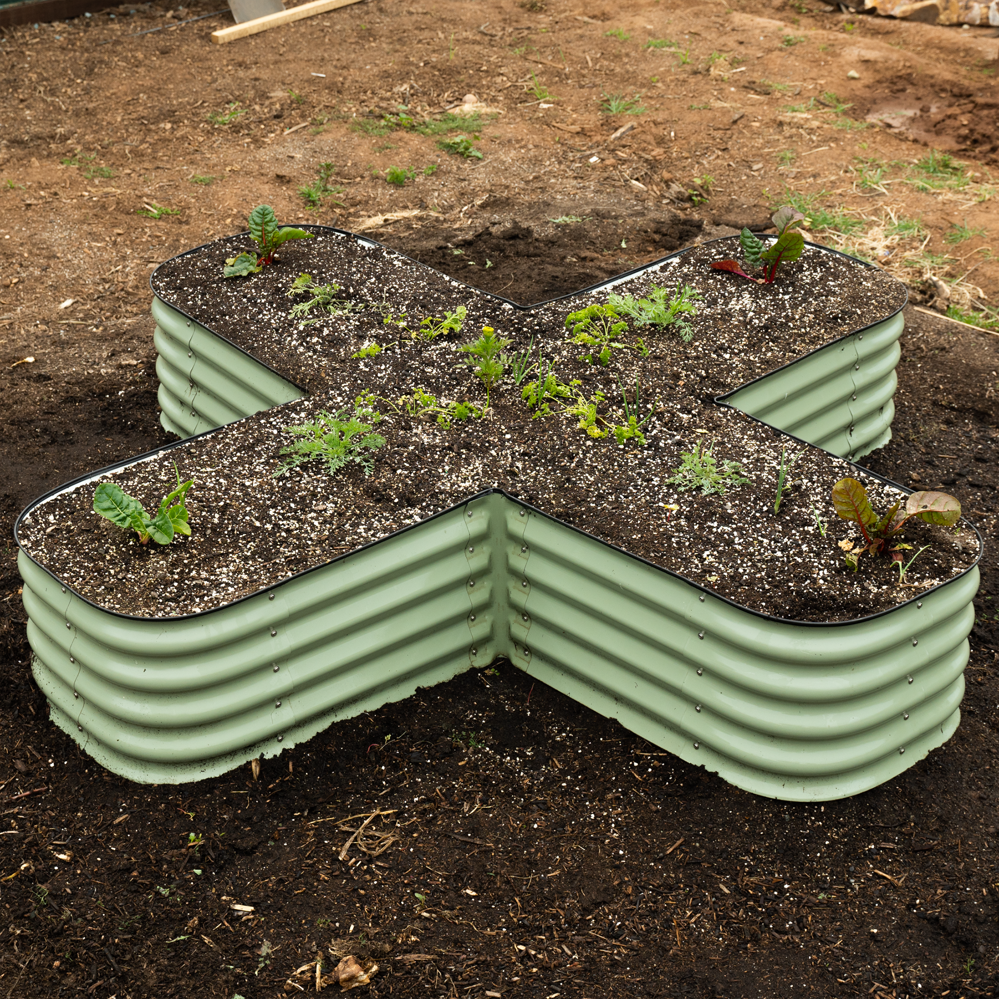 Rotational 6-in-1 Metal Raised Garden Bed  C Durable, Modular Design for Versatile Gardening