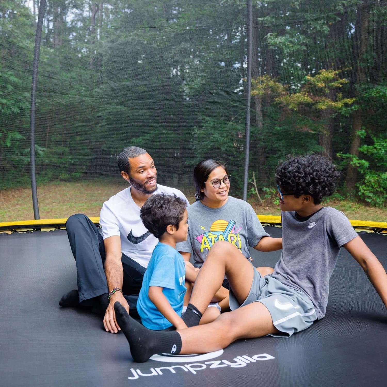JUMPZYLLA Trampoline 8FT 10FT 12FT 14FT 15FT 16FT Trampoline with Enclosure �C Recreational Trampolines with Ladder and AntiRust Coating, ASTM Approval Outdoor Trampoline for Kids