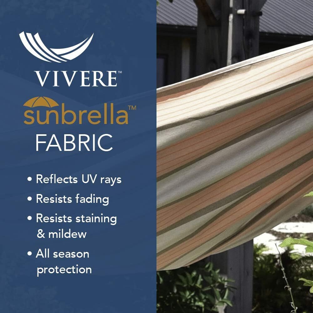 Vivere Double Cotton Hammock with Steel Stand, 450 lb Capacity, Tropical Colors, Includes Premium Carry Bag