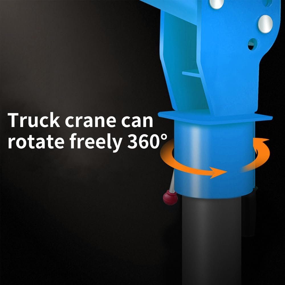 Pismire Winch Versatile 0.5T Folding Truck-Mounted Bed Crane Hoist Lift Pickup with Electric Winch 3500 lb 12V, Painted Steel 1100 lb Pickup 360�� Swivel Base