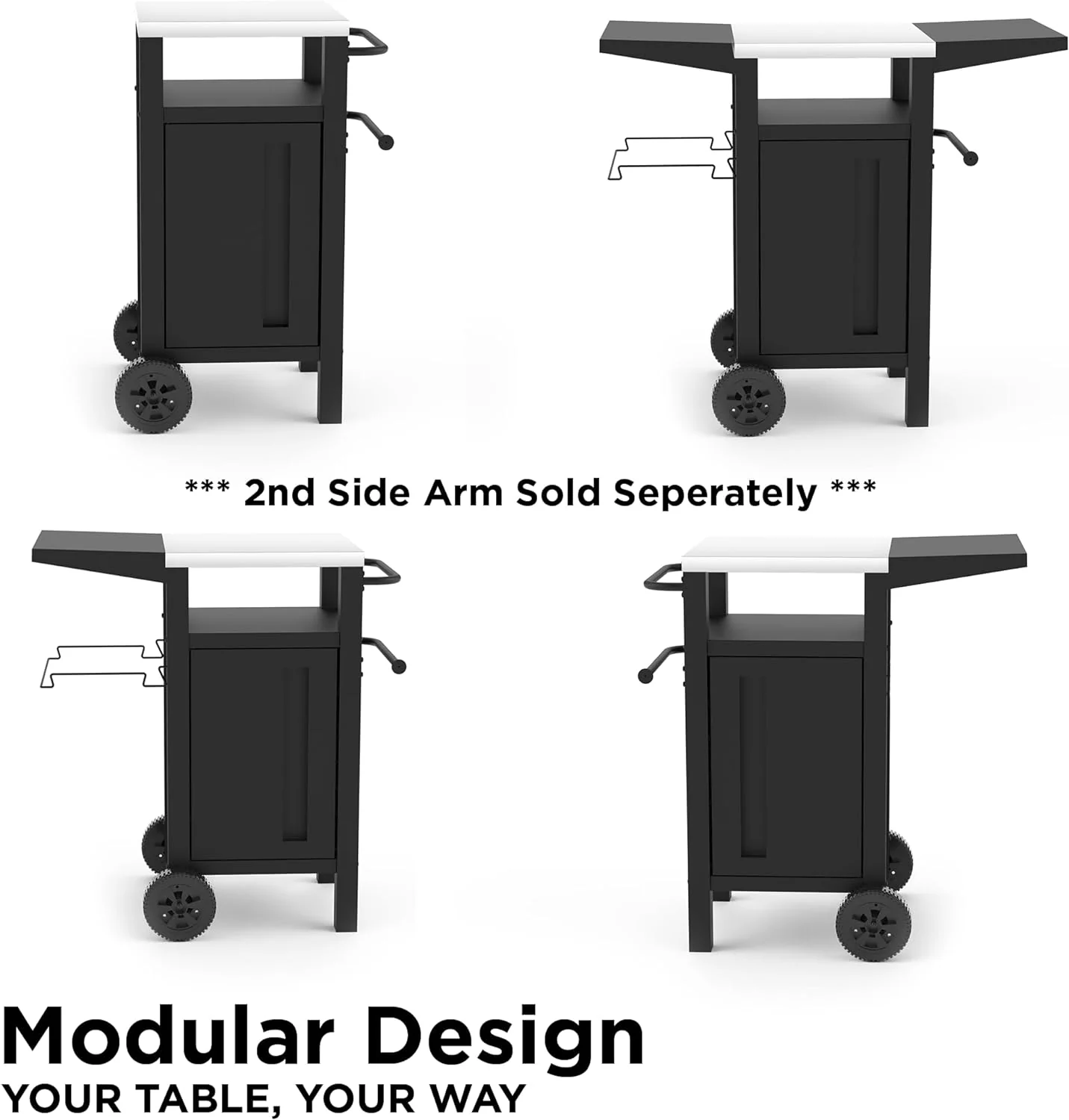 Outdoor Grill Cart with Storage - Modular BBQ Cart