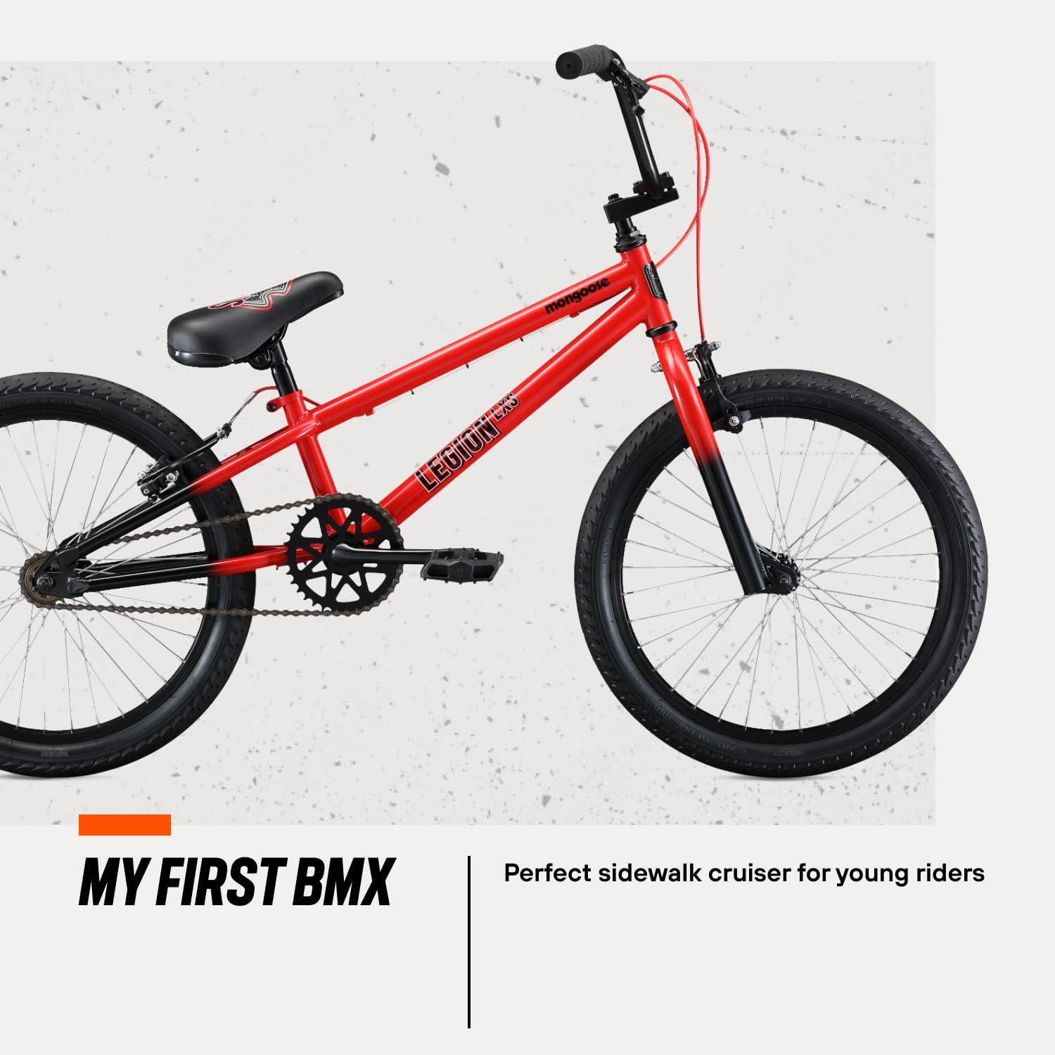 Legion Kids Freestyle Sidewalk BMX Bike, Beginner Riders, Boys and Girls, 16-20-inch Wheels, Hi-Ten Steel Frame, Micro Drive BMX Gearing