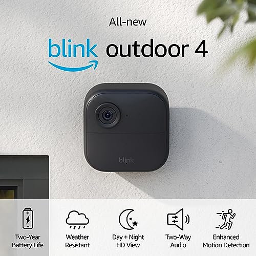 Blink Outdoor 4 Smart Security Camera (4th Gen) �C Wire-Free, 1080p HD, 2-Year Battery, Night Vision, Alexa Compatible, 3-Pack