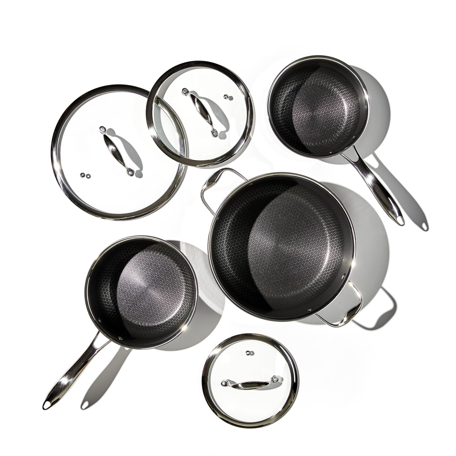 HexClad Hybrid Nonstick 6-Piece Pot Set, Dishwasher Safe