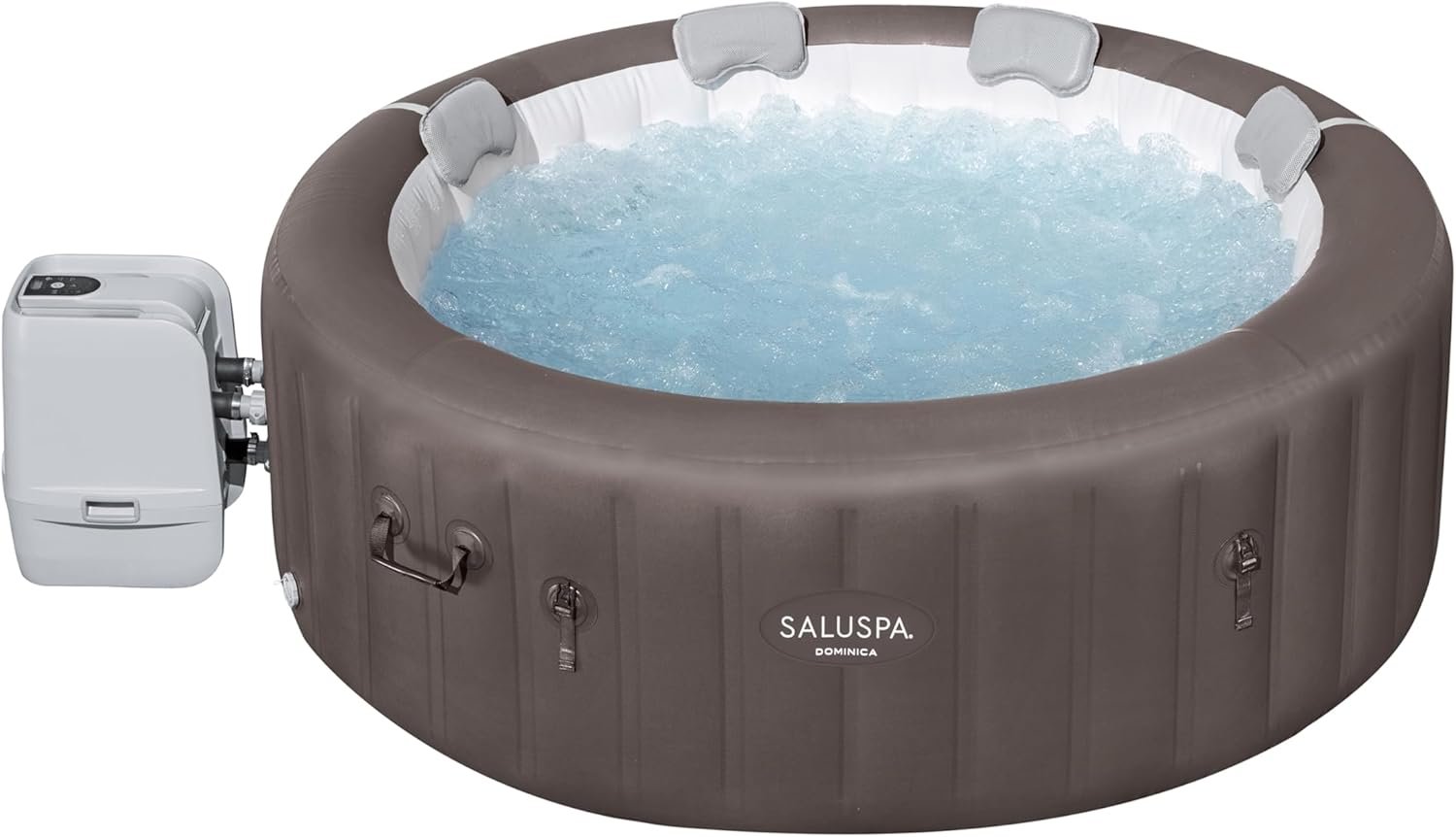 Bestway SaluSpa Miami EnergySense AirJet Inflatable Hot Tub Spa (71��� x 26���) | Portable Hot Tub with 2 Covers (1 Energy-Efficient Thermal Cover and 1 Standard Cover) | Fits Up to 2-4 Persons | Black
