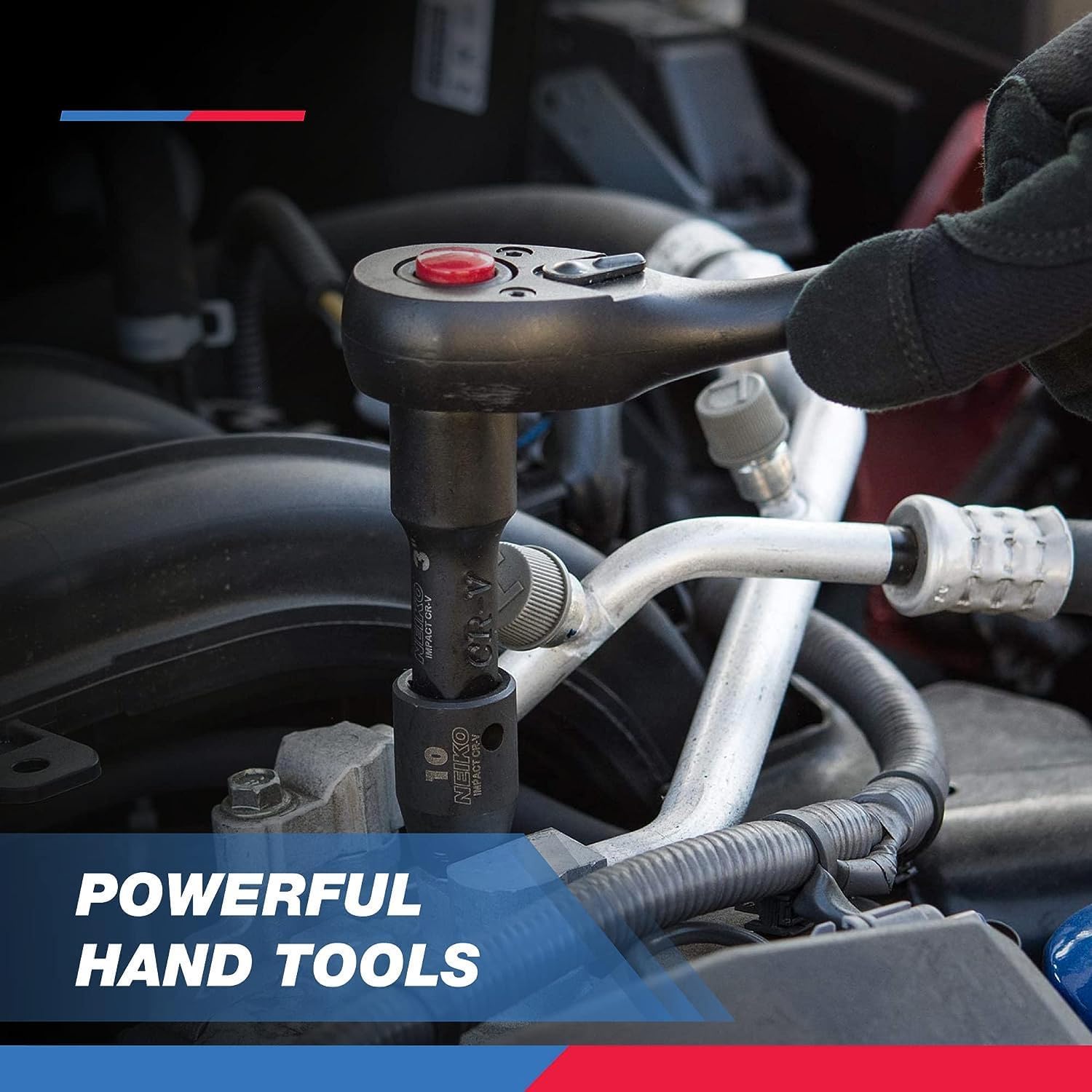 Chrome Vanadium Impact Socket Set 1/2    Drive, 65-Piece, SAE & Metric, Deep & Shallow, Includes Adapters & Ratchet Handle