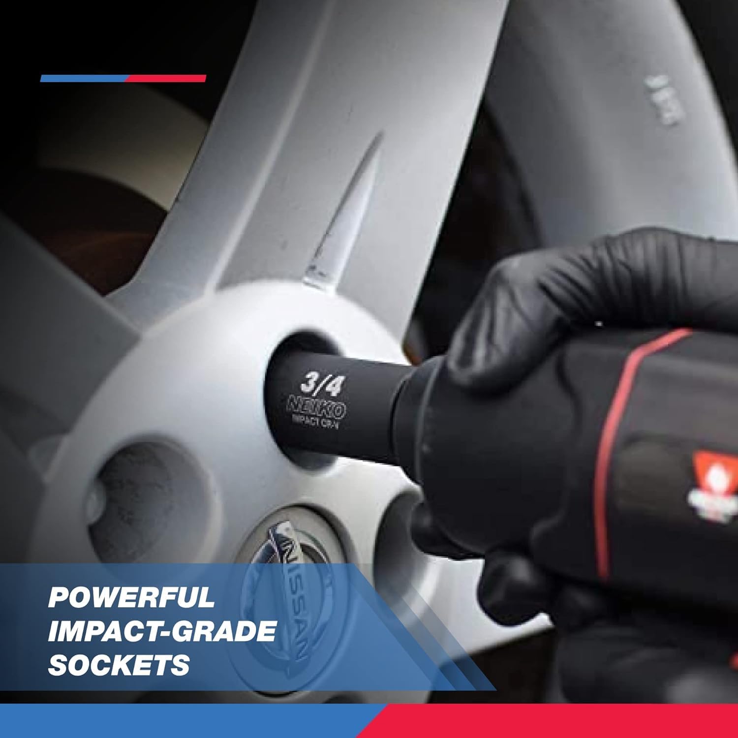 Chrome Vanadium Impact Socket Set 1/2    Drive, 65-Piece, SAE & Metric, Deep & Shallow, Includes Adapters & Ratchet Handle