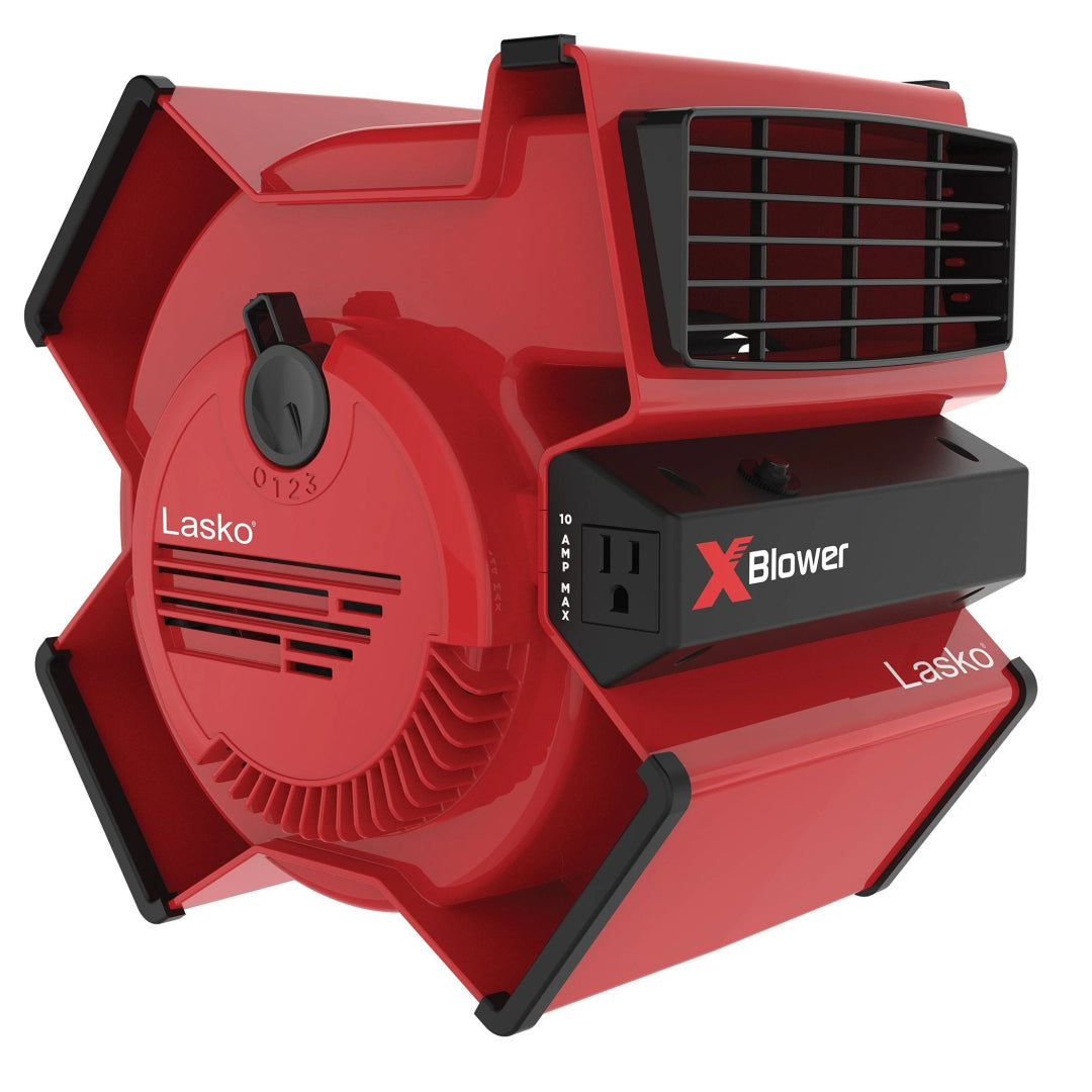 g Lasko X-Blower Multi-Position Utility Blower Fan with 3 Speeds, X12900, Red