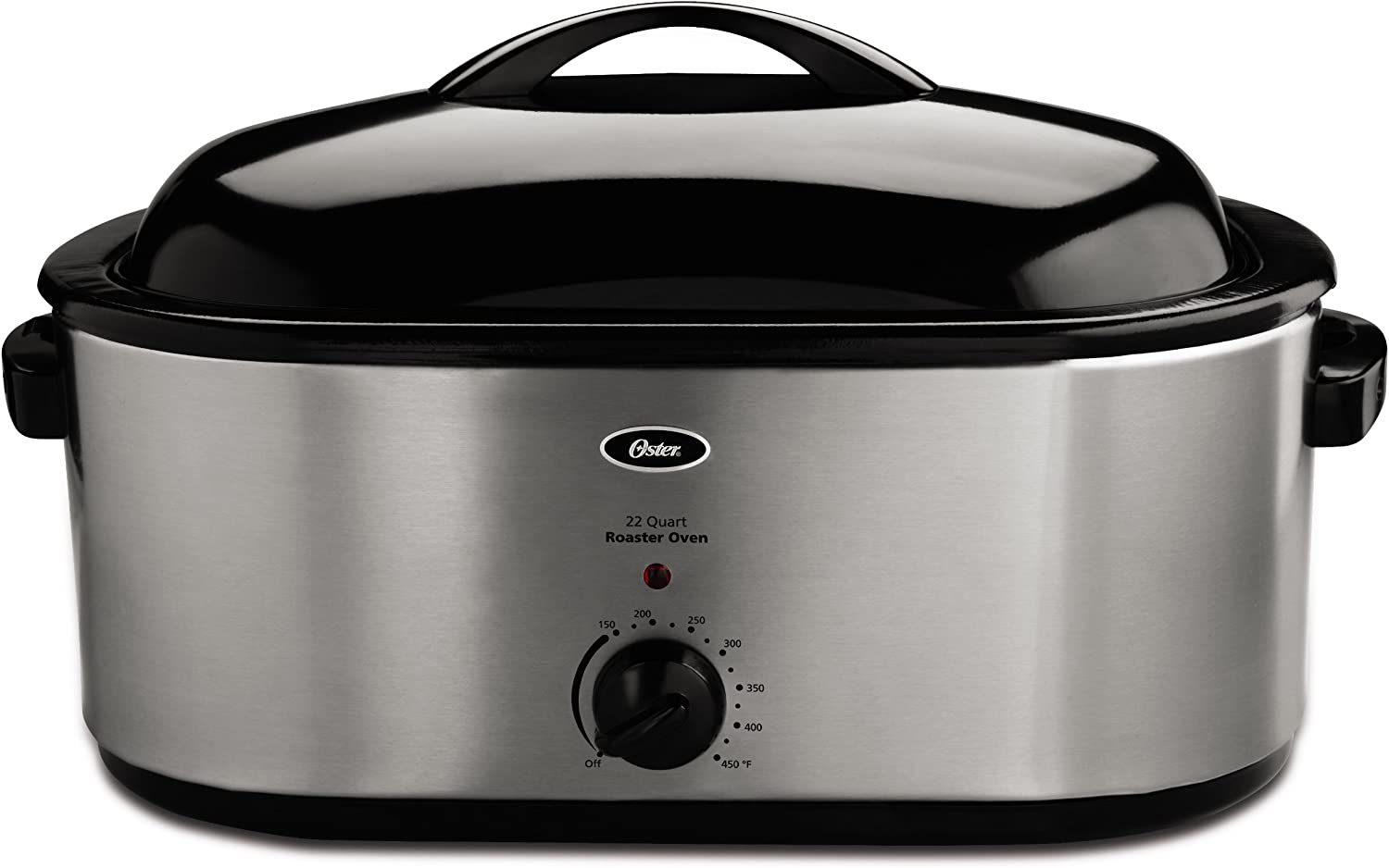 Oster 22-Quart Stainless Steel Roaster Oven, Fits 22-lb Turkey, Baking & Roasting, Easy Clean, CKSTRS23