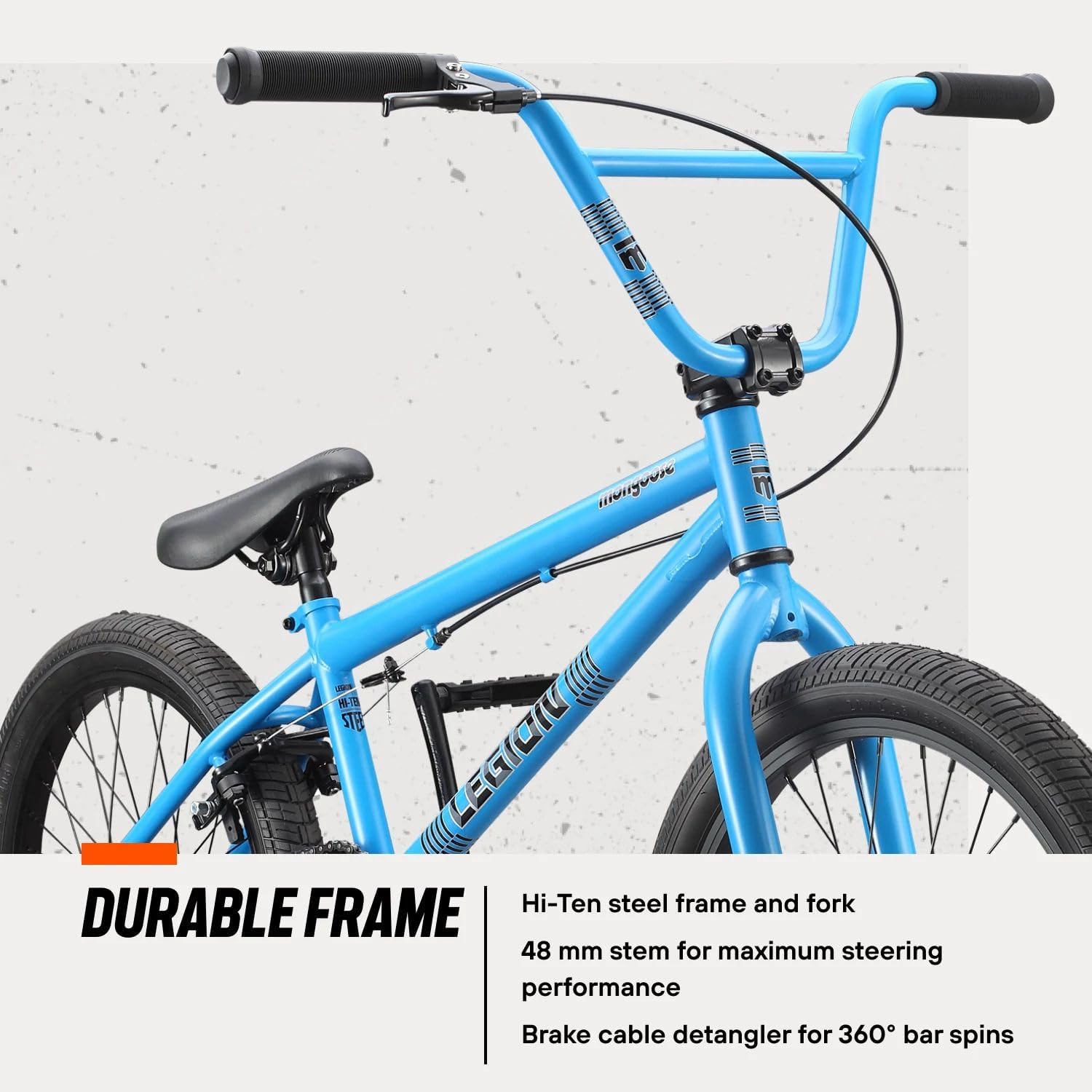 Legion Kids Freestyle Sidewalk BMX Bike, Beginner Riders, Boys and Girls, 16-20-inch Wheels, Hi-Ten Steel Frame, Micro Drive BMX Gearing