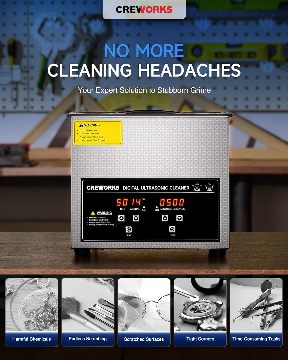 30L Large Ultrasonic Cleaner, Total 1400W Professional Industrial Auto Cleaning Machine for Carburetor Tools Parts Instrument, 40kHz Digital Sonic Cavitation Cleaner with Heater & Timer