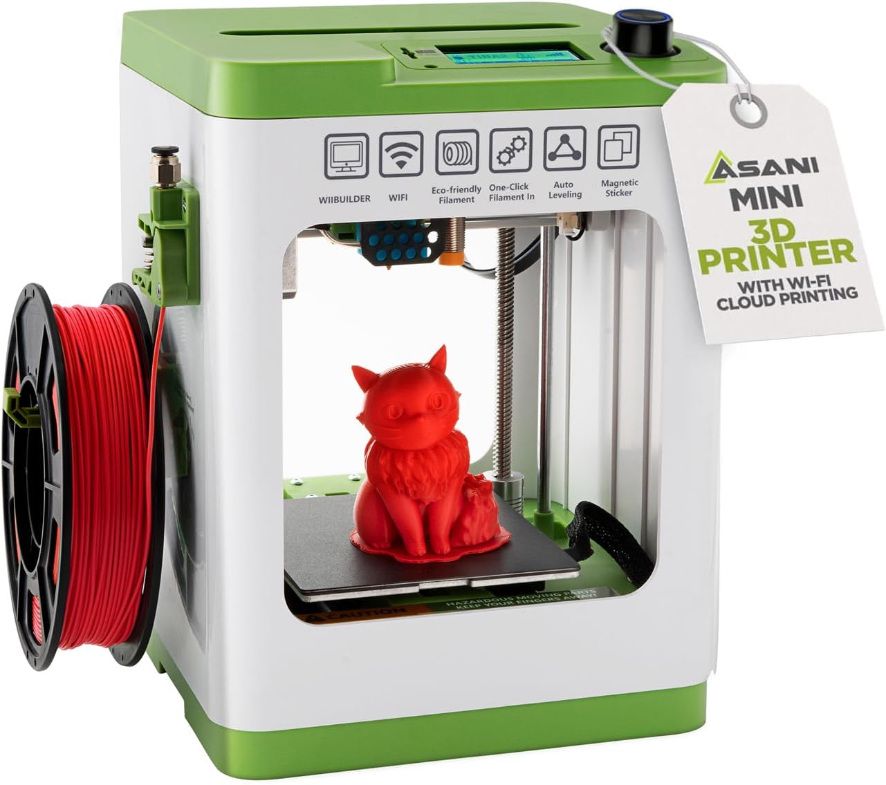 Assembled Mini 3D Printer for Kids and Beginners - Complete Starter Kit with Auto Leveling 3D Printing Machine, 10M PLA Filament, and SD Card - WiFi 3D Home Printer for MAC, Windows, and Linux