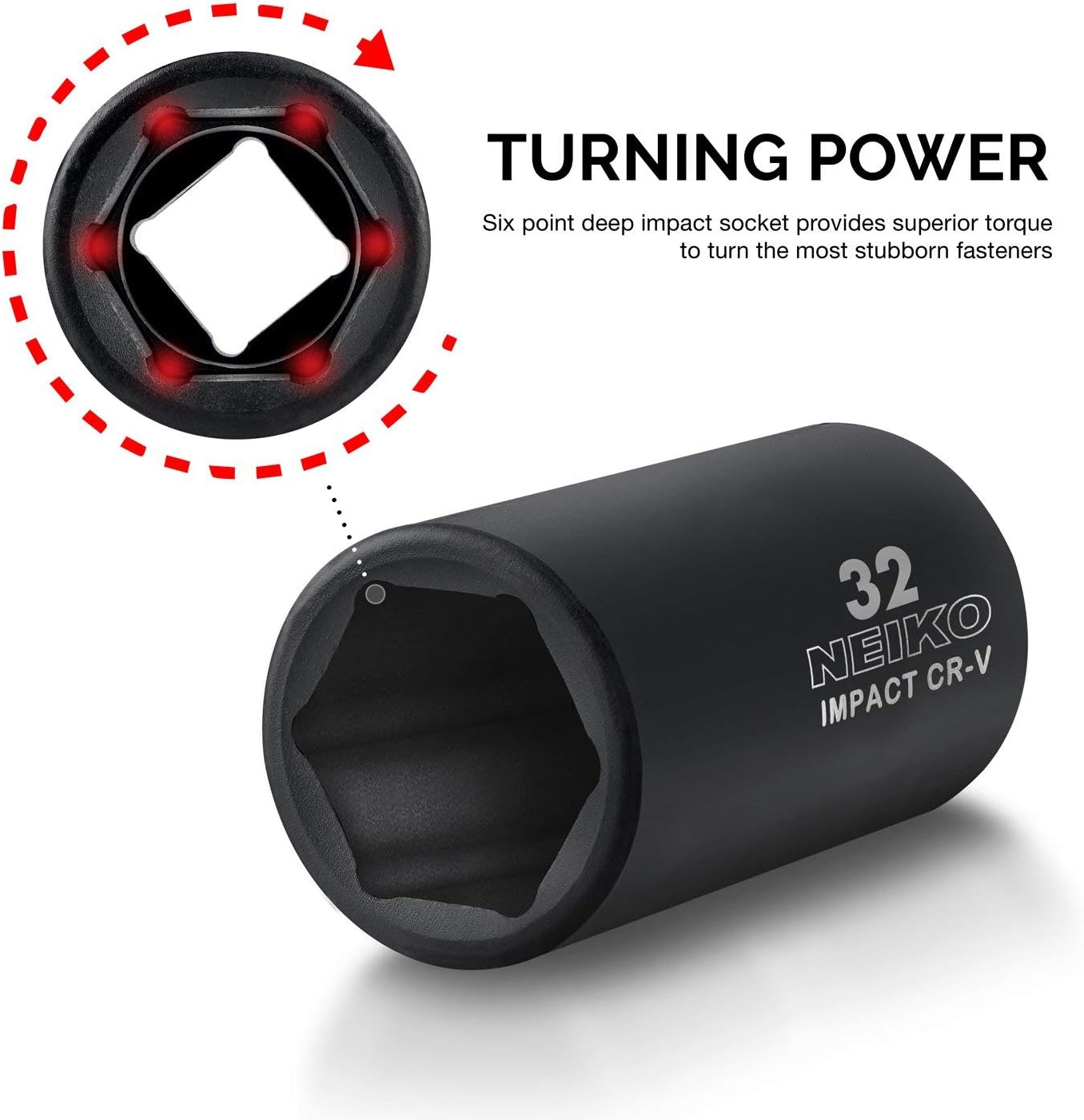 Chrome Vanadium Impact Socket Set 1/2    Drive, 65-Piece, SAE & Metric, Deep & Shallow, Includes Adapters & Ratchet Handle