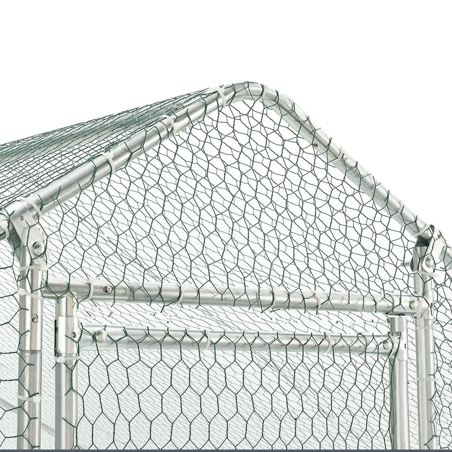 Large Metal Chicken Coop, Walk-in Chicken Run,Galvanized Wire Poultry Chicken Hen Pen Cage, Rabbits Duck Cages with Waterproof and Anti-Ultraviolet Cover for Outside(10' L x 6.6' W x 6.56' H)