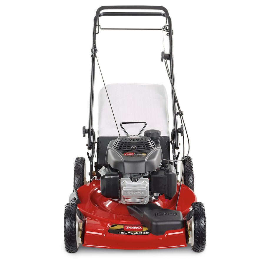 Self-propelled gas mower, 22-inch 170cc OHV engine high-wheel RWD 3-in-1 with height adjustment, oil included