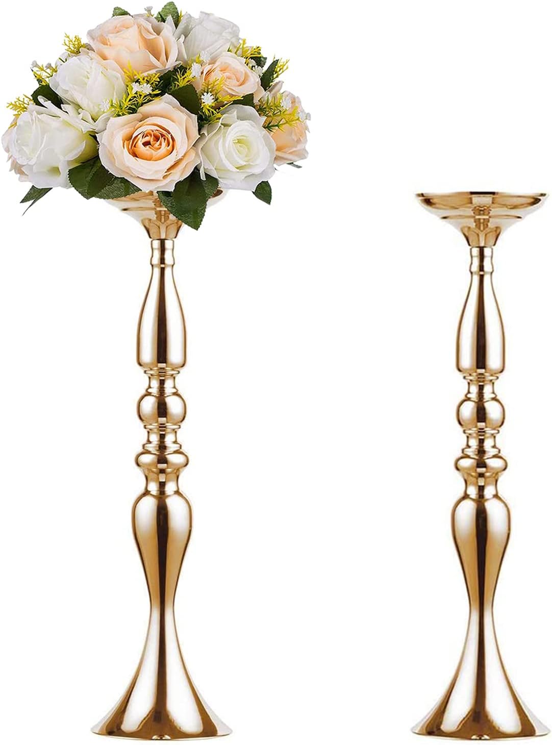 Elegant Silver Metal Wedding Centerpiece Stand 31.5     C Tall Tabletop Decor for Events & Parties