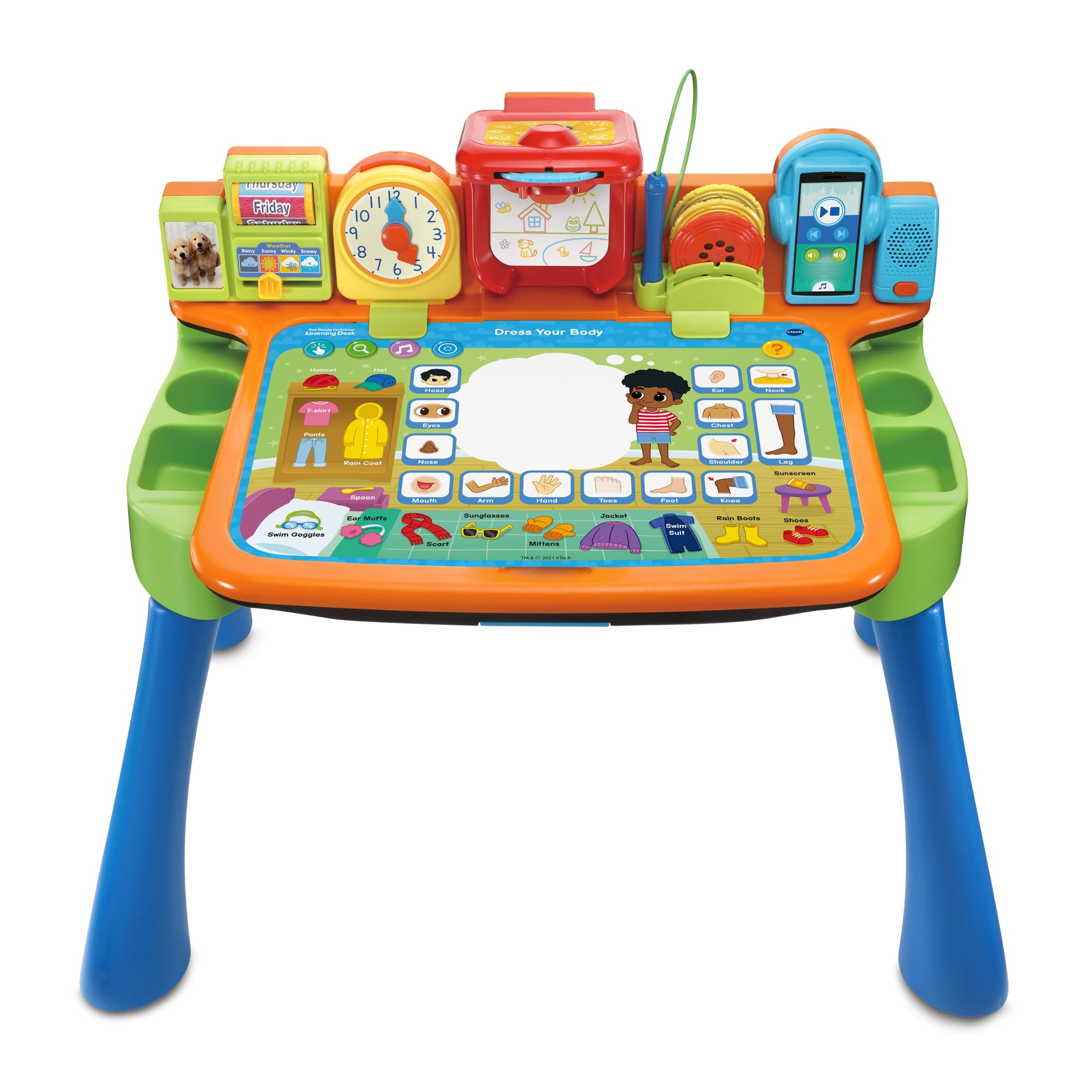 VTech Get Ready for School 5-in-1 Interactive Learning Desk for Toddlers with Projector & Music Player