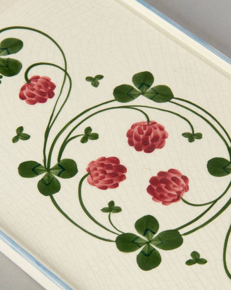 Royal Copenhagen Clover 13-Piece Hand-Painted Faience Coffee Set  C Rare Collectible