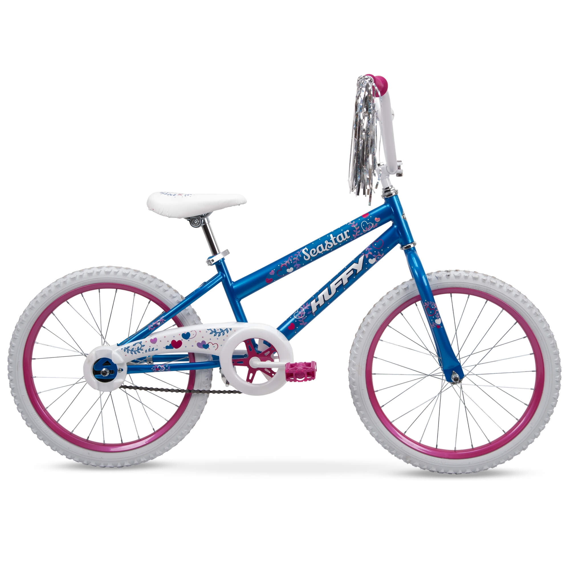 Huffy Sea Star Kids Bike 20��� Blue/Pink, Ages 5-12, Coaster Brake, Steel Frame, Streamers