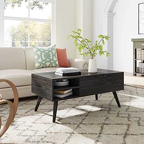 WLIVE Lift Top Coffee Table with Hidden Compartment & Adjustable Storage Shelf