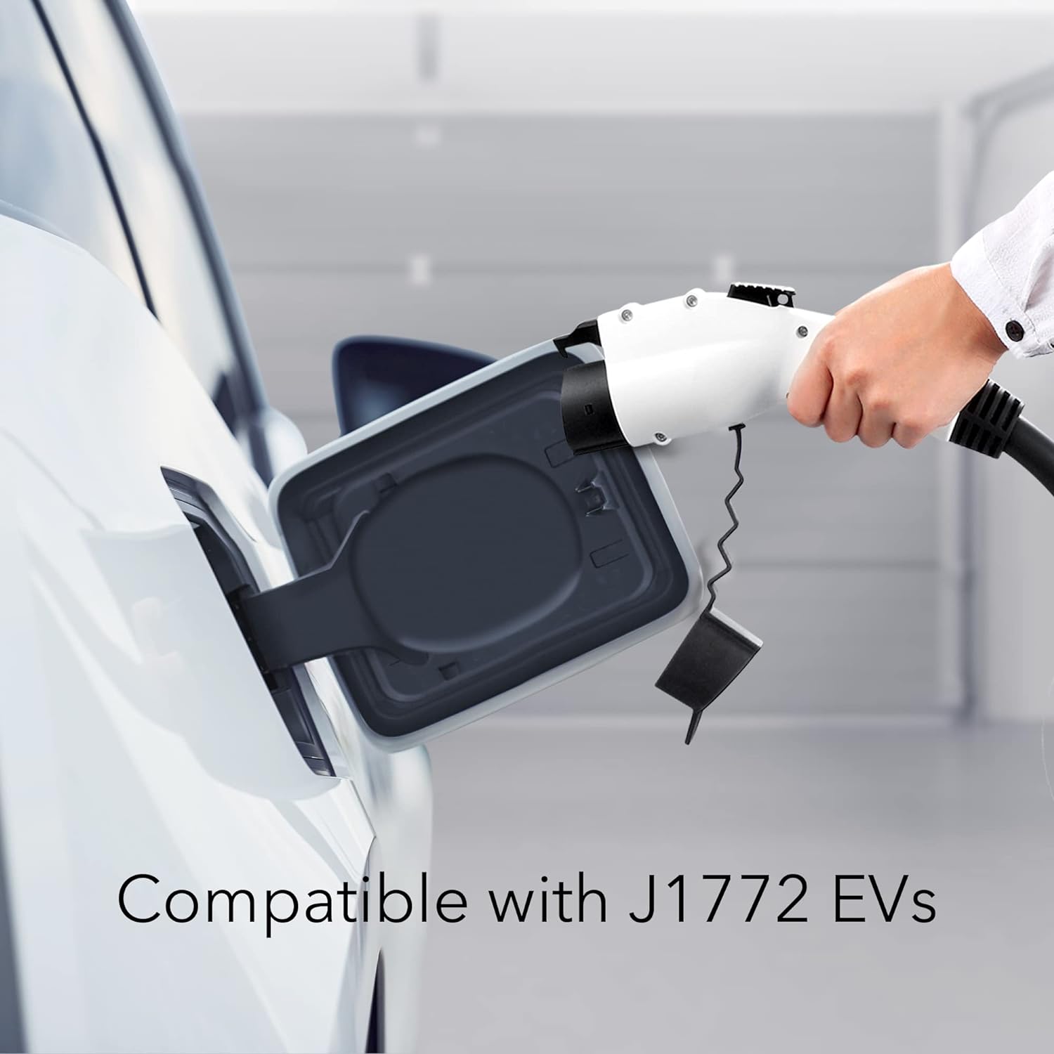 Electric Vehicle Charger 16 Amp - Level 1 EV Charger (110V) with 21ft Extension Cord & Nema 5-15 Plug Compatible with All J1772 EVs