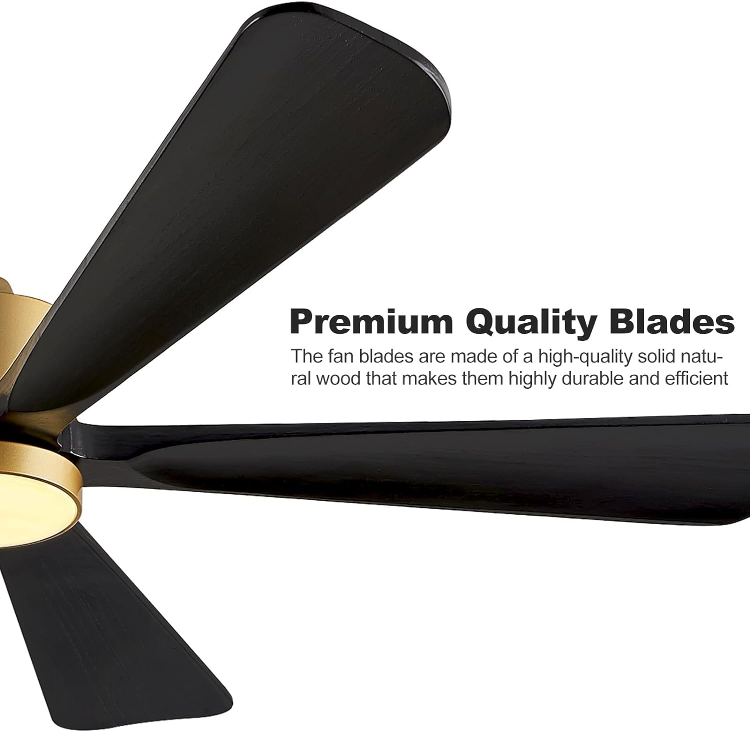 Ceiling Fans with Lights, 60 inch Outdoor Ceiling Fans with Lights for Patio and Remote Control, Modern Ceiling Fan with Light, 5 Solid Wood Blades 6-Speed Reversible DC Motor (Dark Brown)