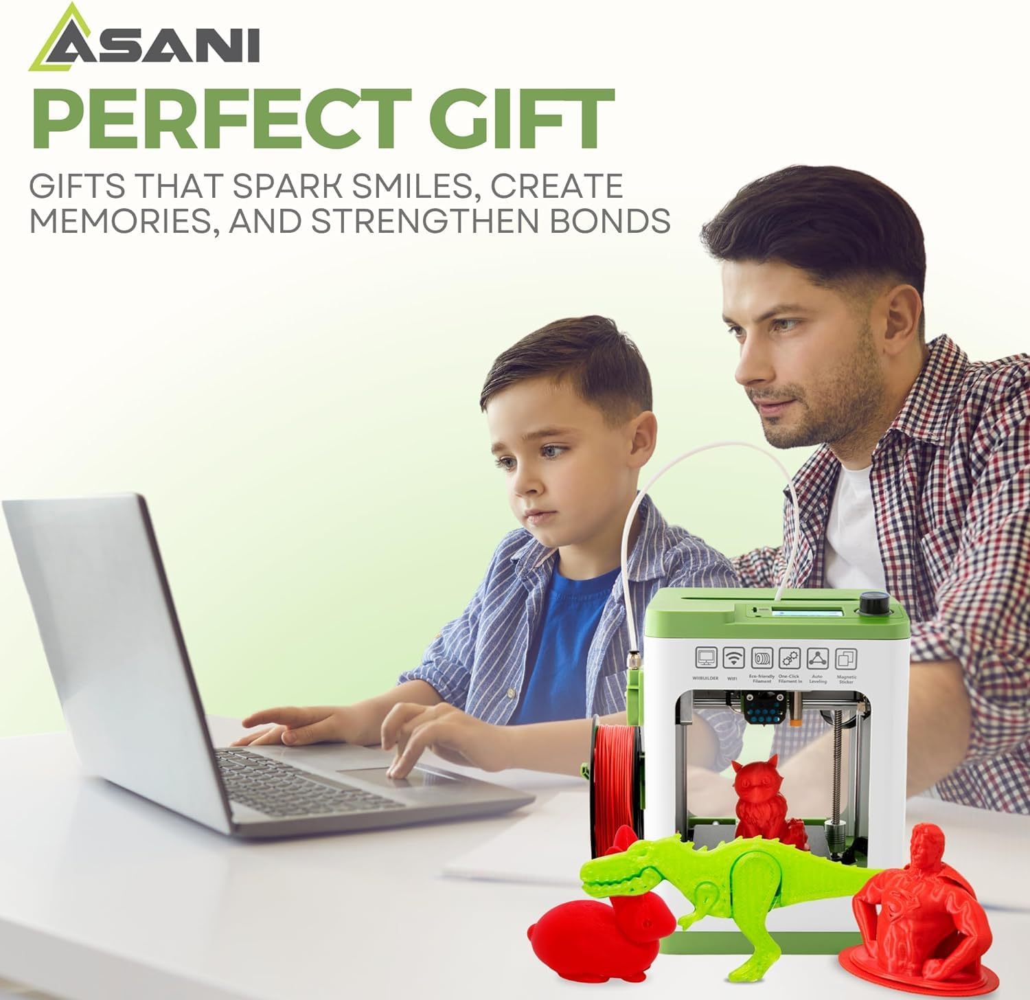 Assembled Mini 3D Printer for Kids and Beginners - Complete Starter Kit with Auto Leveling 3D Printing Machine, 10M PLA Filament, and SD Card - WiFi 3D Home Printer for MAC, Windows, and Linux