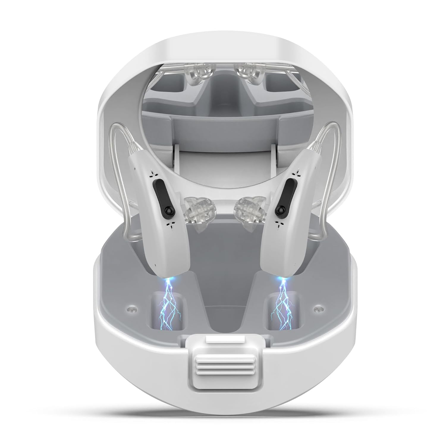 Hearing Aids for Seniors for People with Mild Moderate Severe Hearing Loss, Dual Microphone, Comfortable Fit - Gray