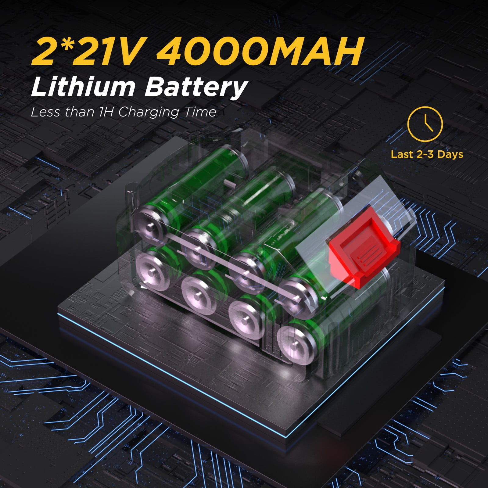 VQJTCVLY 21V Brushless Cordless Impact Wrench 1/2��� with 2x 4.0Ah Batteries, 5 Sockets, 7 Drill Bits, Yellow