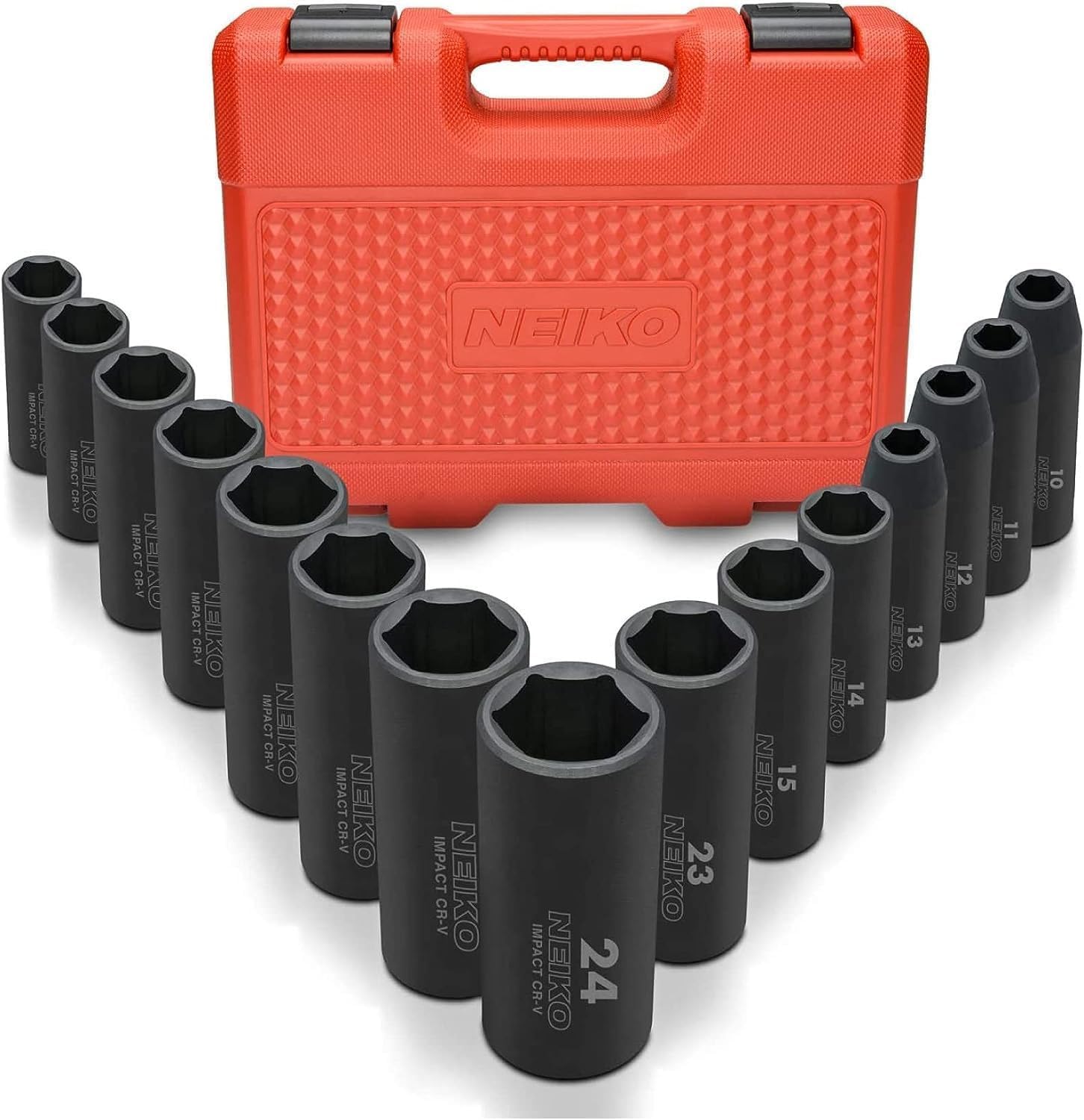Chrome Vanadium Impact Socket Set 1/2    Drive, 65-Piece, SAE & Metric, Deep & Shallow, Includes Adapters & Ratchet Handle