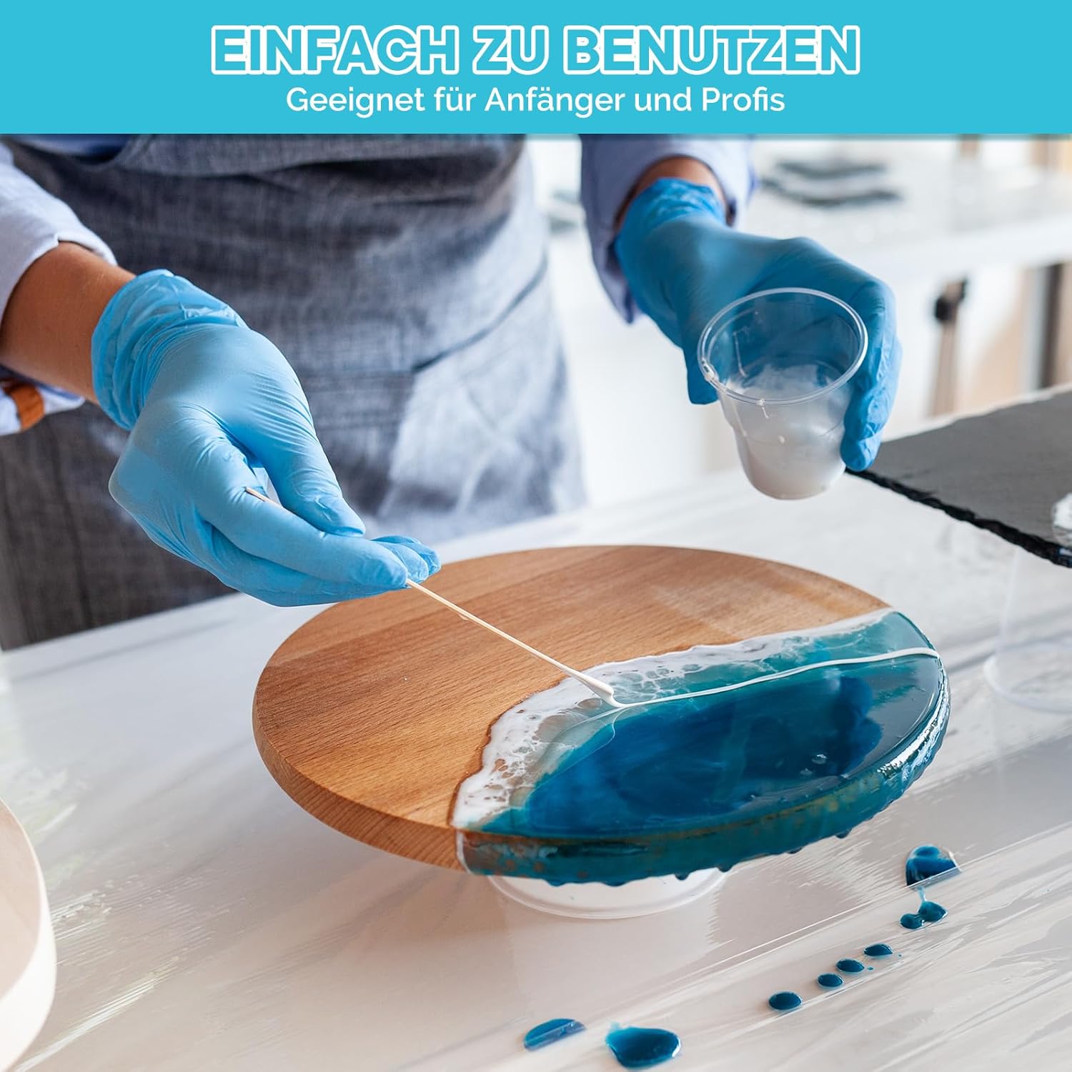 2 Gallon Epoxy Resin + 2 Gallon Epoxy Hardener, High Gloss Coating for River Table Tops, Art Casting Resin, Jewelry Making, DIY, Tumblers, Molds, Art Painting, Fast Curing Resin