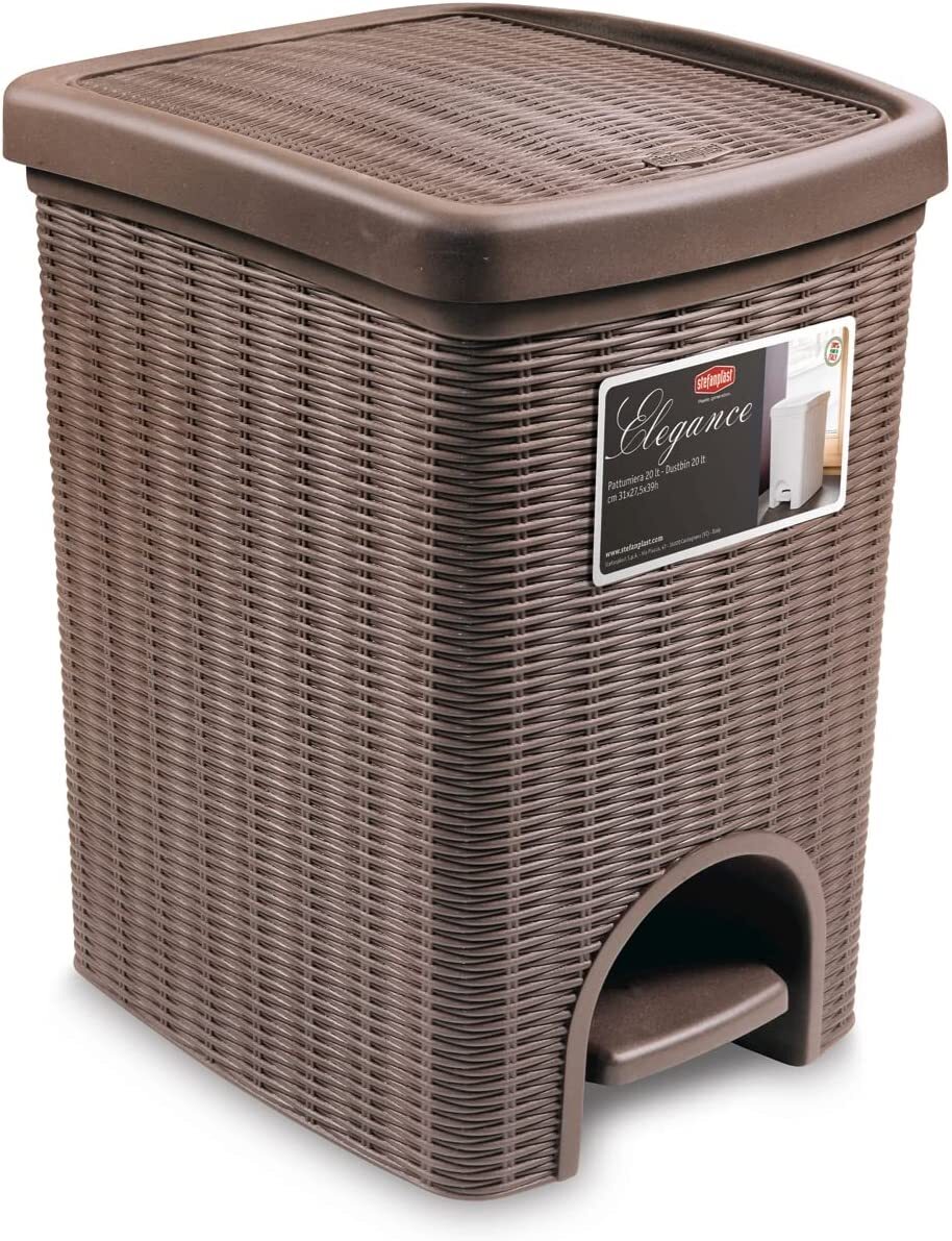 Elegance Dove Grey Dustbin, 31  27.5  39 cm  C Stylish Waste Bin for Home & Office
