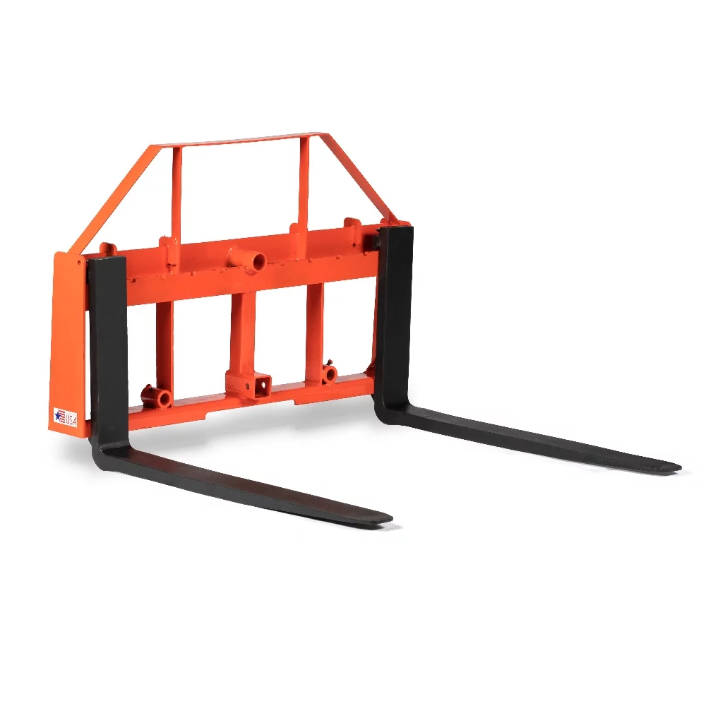 Titan Attachments UA USA Made Orange Pallet Fork Frame Attachment, 48?? Fork Blades, Rated 4,000 LB