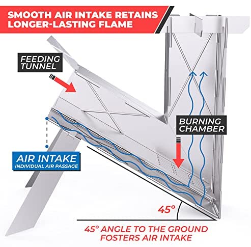 VIREstove Portable Foldable Stainless Steel Rocket Stove for Camping & Emergencies