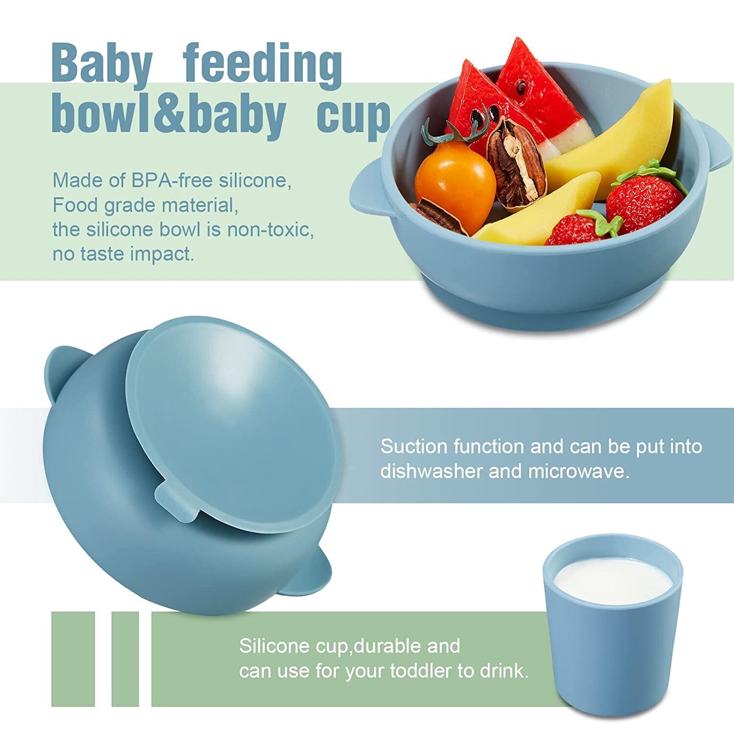 Silicone Baby Feeding Set by [Brand]  C 12-Piece, Includes Bibs, Plates, Bowls, Utensils, Cups, Safe & Durable