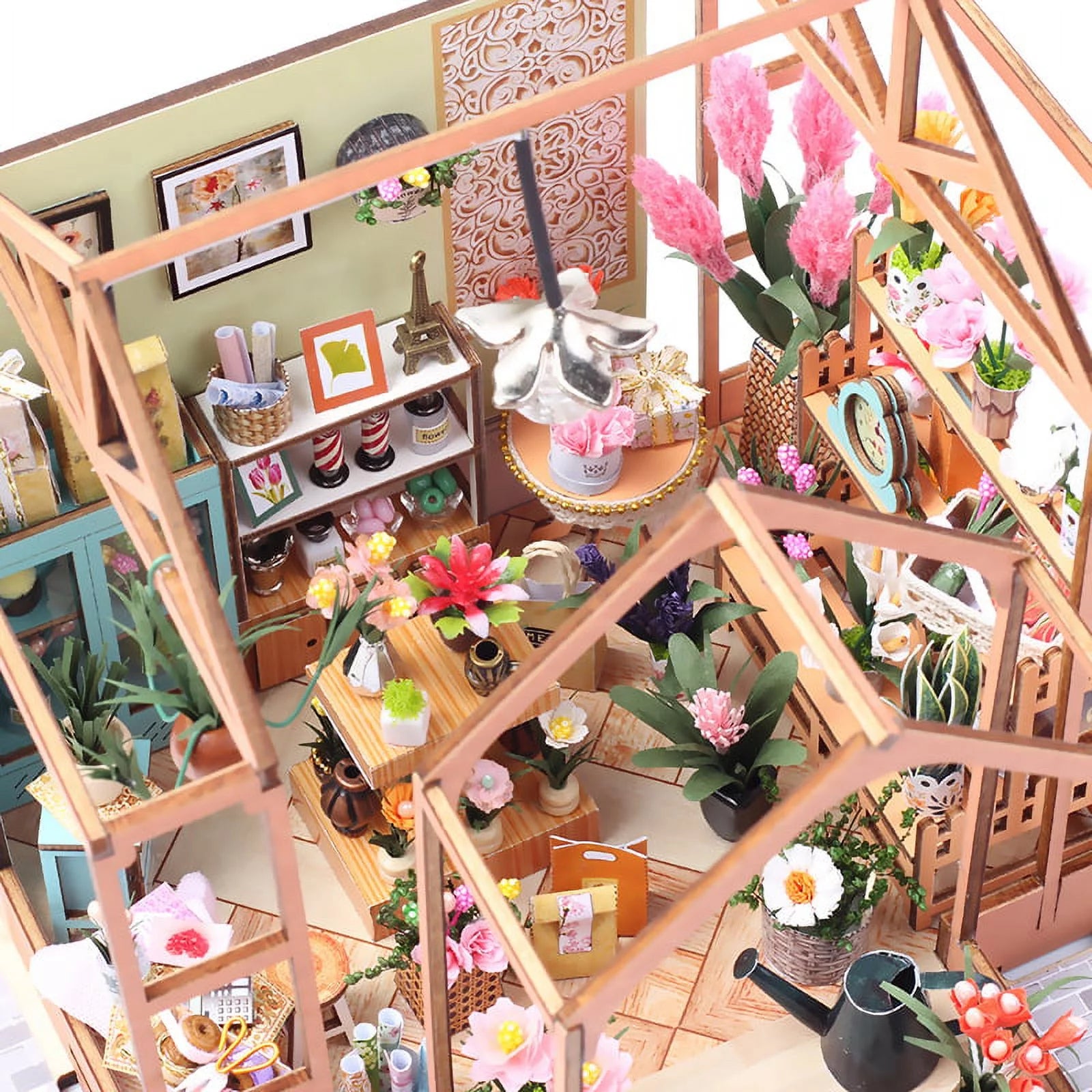DIY Miniature Dollhouse Handmade DIY Building Kits Jenny Greenhouse Wooden Doll House Flowerhouse Handmade Toys Gifts for Kids