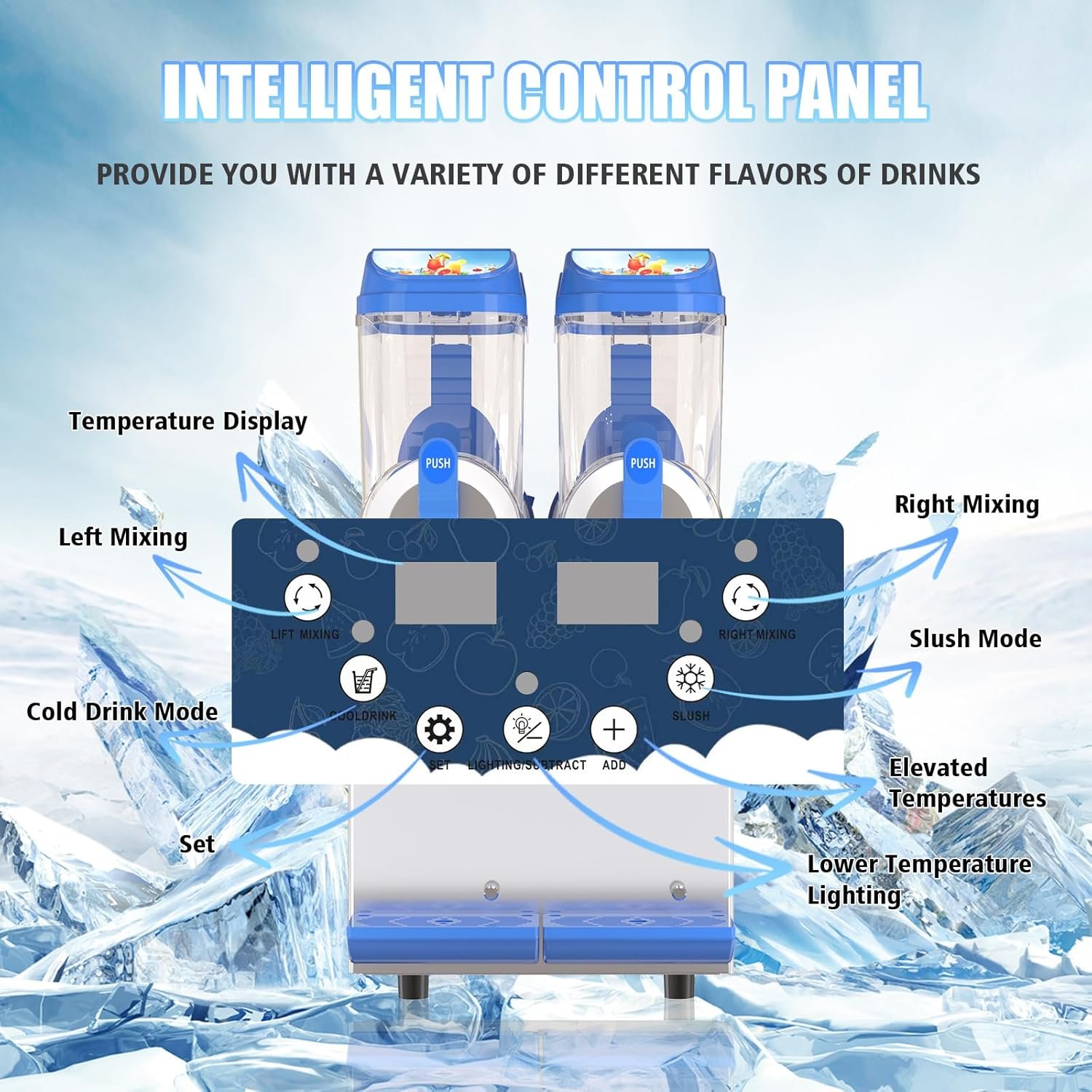 Commercial Slushy Machine �C 1000W 30L Tanks Slush Maker Machine 304 Stainless Steel Commercial Margarita Machines Efficient Cooling the Ideal Slushie Maker for Bars Cafes Restaurants