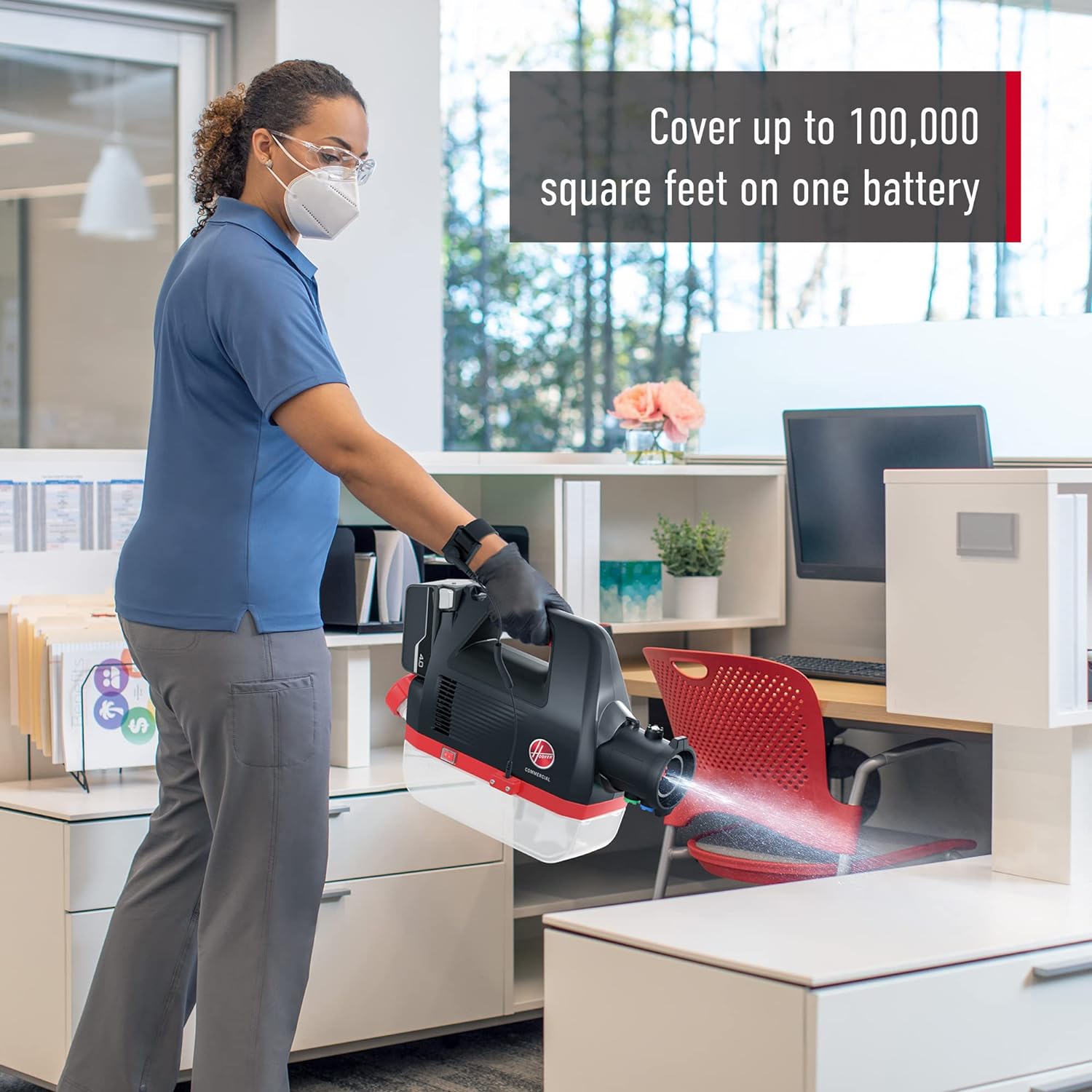 Commercial 20V 1/2 Gallon Cordless Electrostatic Sprayer Portable Machine, Cordless CH90100, Black