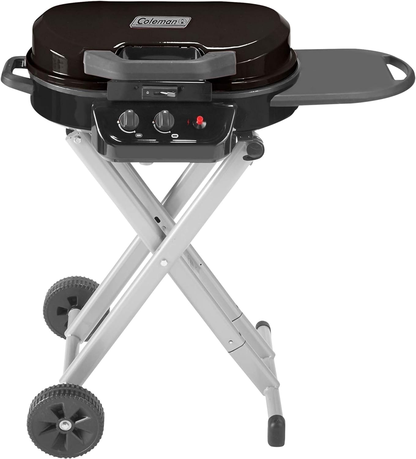 RoadTrip 225 Portable Stand-Up Propane Grill, Gas Grill with Push-Button Starter, Folding Legs & Wheels, Side Table, & 11,000 BTUs of Power for Camping, Tailgating, Grilling & More