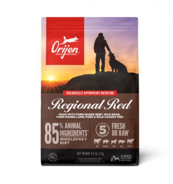 ORIJEN REGIONAL RED Dry Dog Food, Grain Free and Poultry Free Dog Food, Fresh or Raw Ingredients, 23.5lb