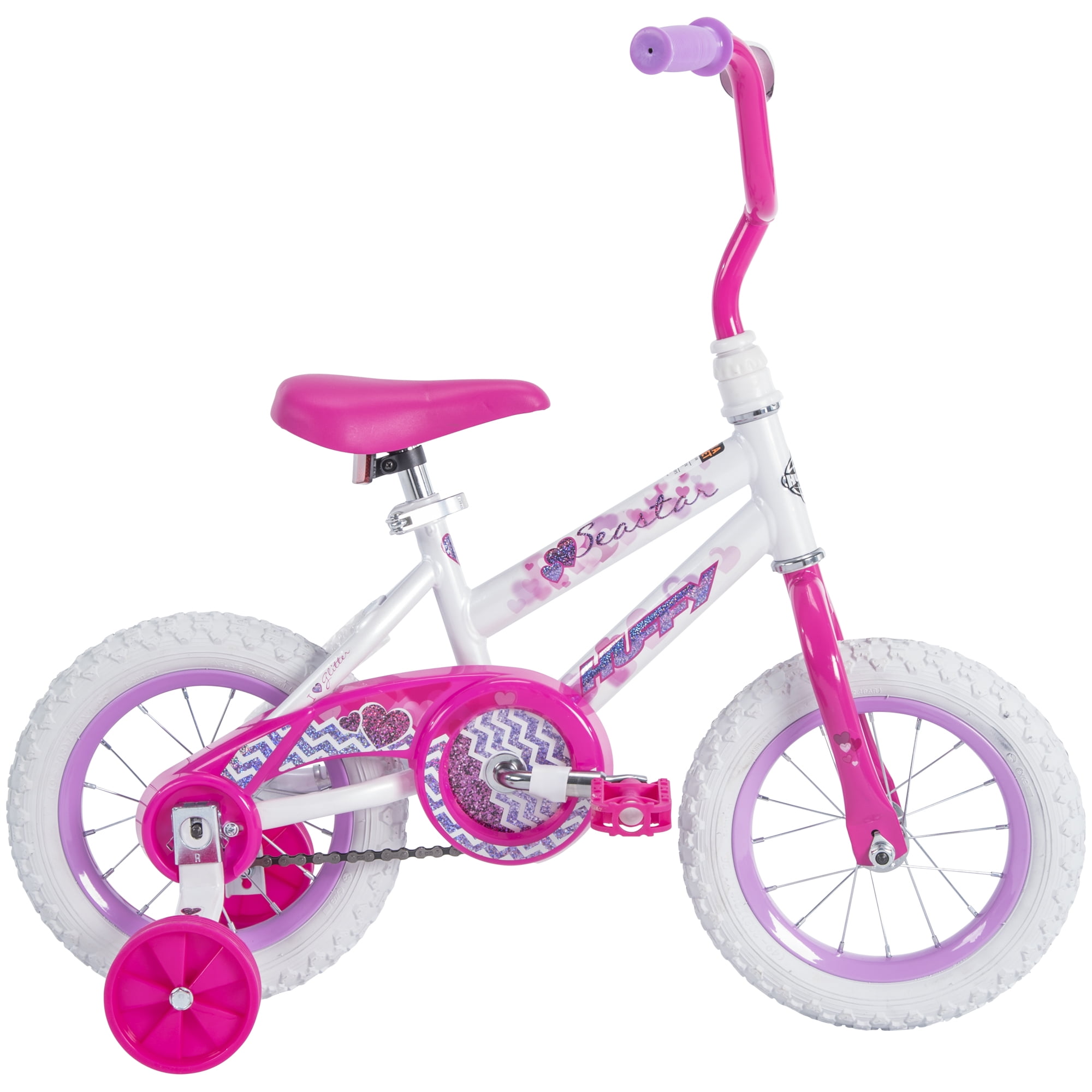 Huffy Sea Star 12��� Girls�� Bike, White/Pink, Steel Frame, Ages 3-5, EZ Build