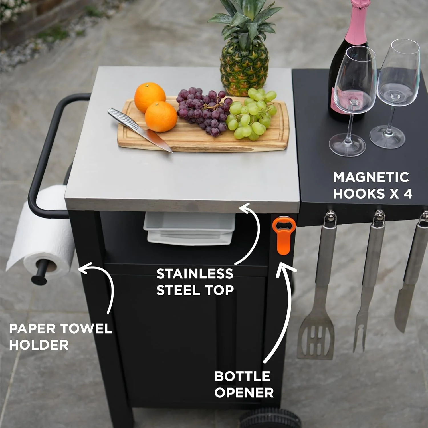 Outdoor Grill Cart with Storage - Modular BBQ Cart