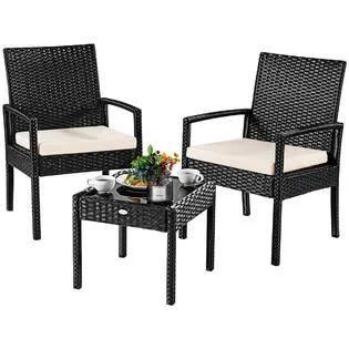 g 3 PS Outdoor Rattan Patio Furniture Set Backyard Garden Furniture New