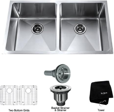 KHU100-32 Standart PRO 16 Gauge Undermount Single Bowl Stainless Steel Kitchen Sink, 32 Inch