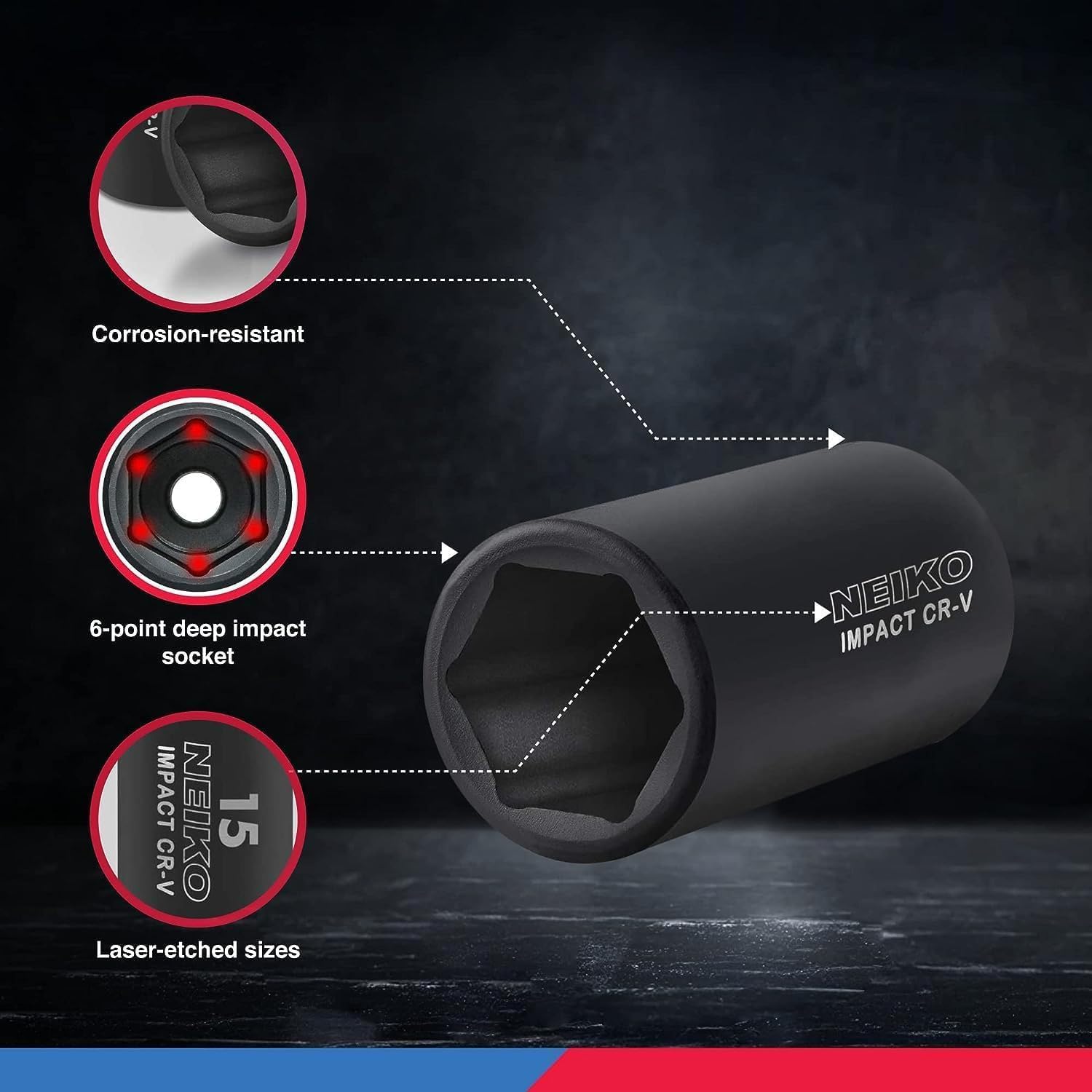 Chrome Vanadium Impact Socket Set 1/2    Drive, 65-Piece, SAE & Metric, Deep & Shallow, Includes Adapters & Ratchet Handle