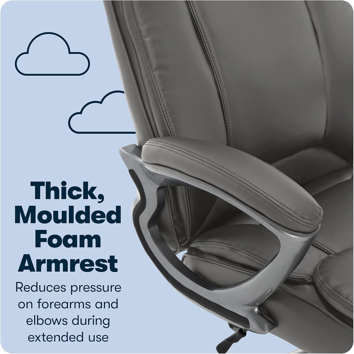 Fairbanks Big and Tall High Back Executive Office Ergonomic Gaming Computer Chair with Layered Body Pillows, Contoured Lumbar Zone, Black