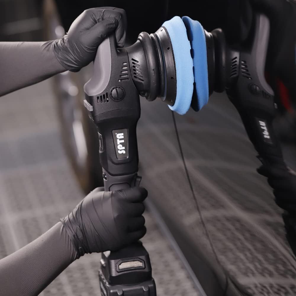 Buffer Polisher, 18V Cordless Rotary Polisher, 4Inch & 5Inch Car Polisher with 7 Variable Speed 2Pcs 4.0Ah Battery, 2 Backing Plate, 6 Polishing Pads, 2 Wool Pads for Car Polishing and Waxing