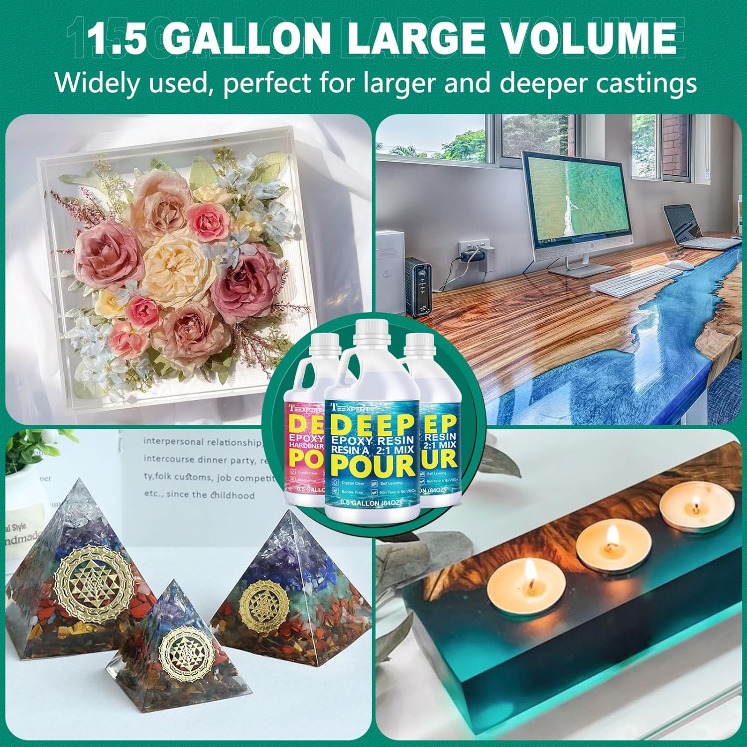 Deep Pour Epoxy Resin, Epoxy Resin Kit for 2-4