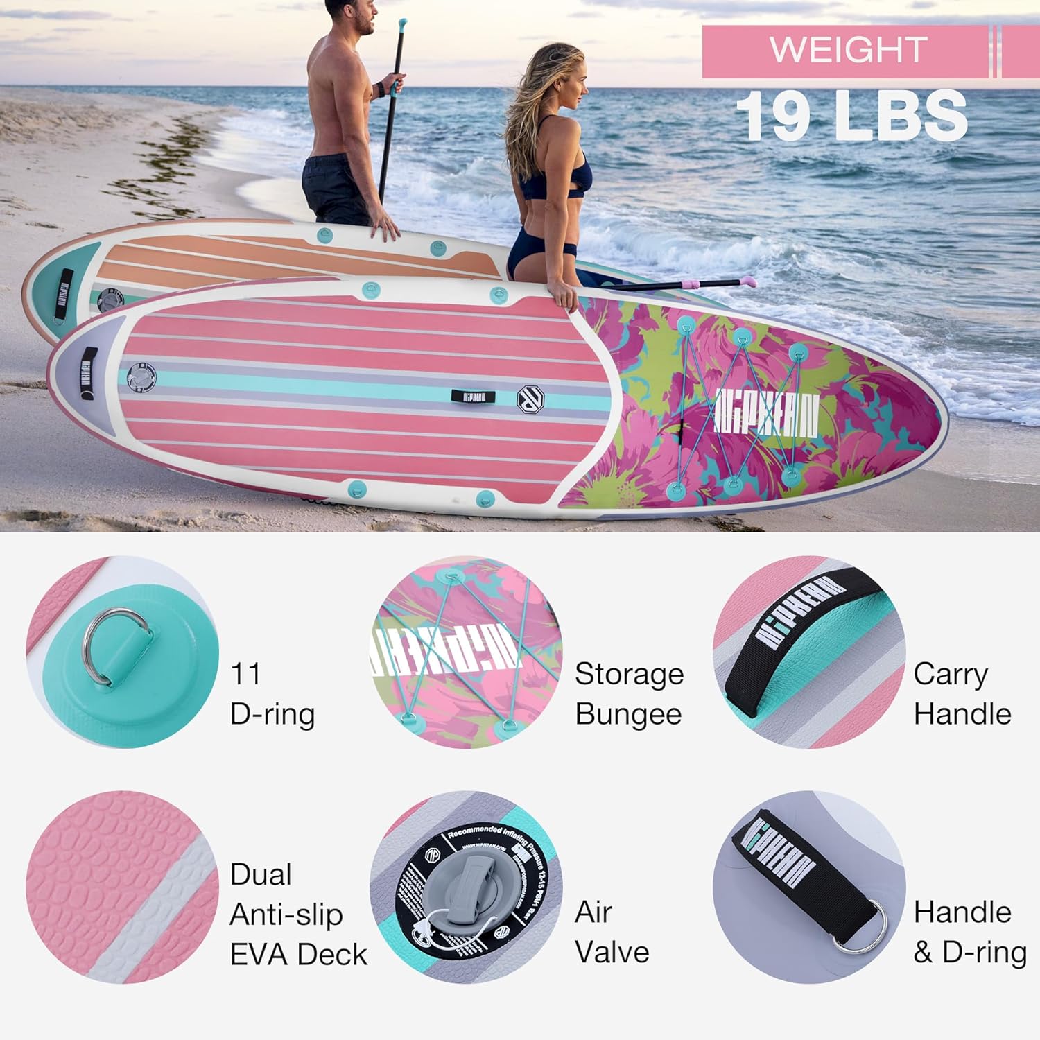 Stand Up Paddle Board with SUP Accessories, Anti-Slip EVA Deck, 10 ?�� ?Inflatable Paddle Boards for Adults & Youth of All Skill Levels